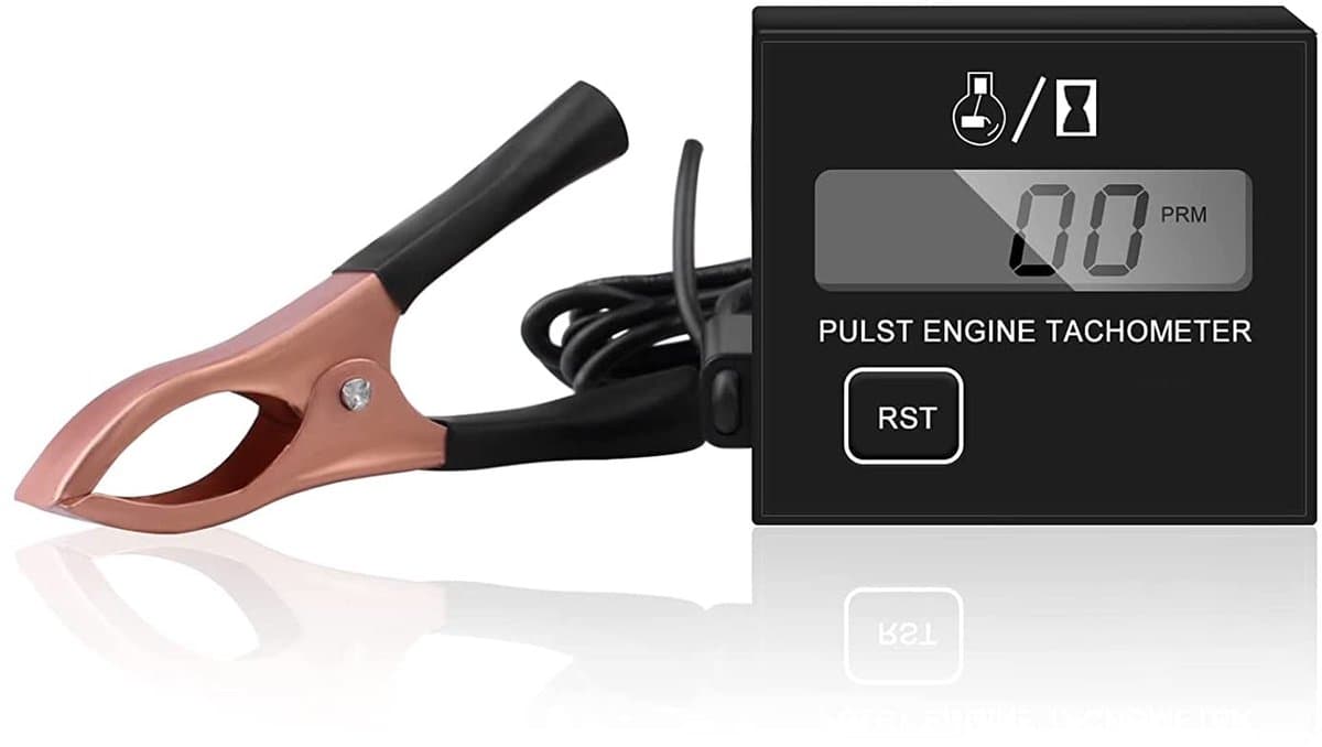 Digitale tachometer - inductief - groot LCD-display - betrouwbaar voor kettingzaag en grasmaaier - SnelShoppen — afbeelding 1