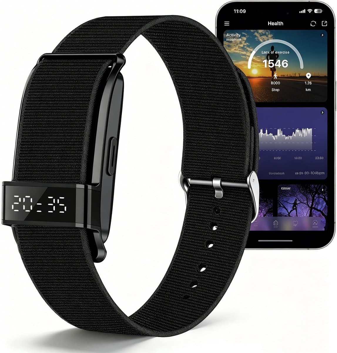 Activity Tracker - Smartwatch - Stappenteller Horloge - Bloeddrukmeter - Slaapmonitor - Hartslagmeter - APP - Heren - Dames - Geschikt voor iOS/Android - Zwart — afbeelding 1