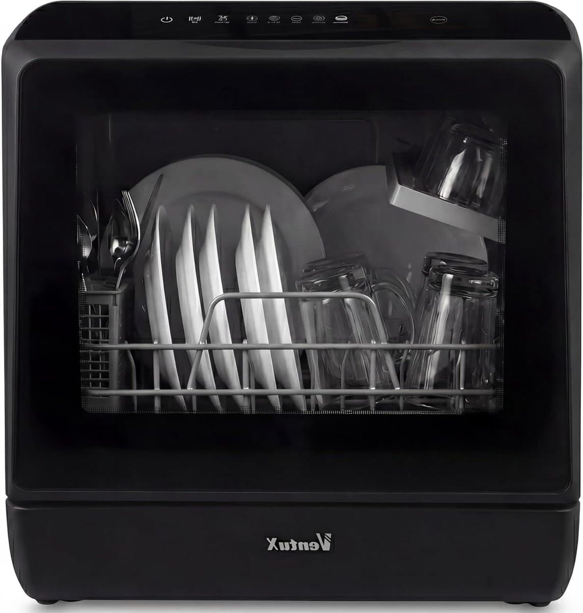 Compacte Vaatwasser - Mini Afwasmachine - Ruimtebesparend Schoonmaken - App Bediening - 42 cm Hoog - Zwart — afbeelding 1