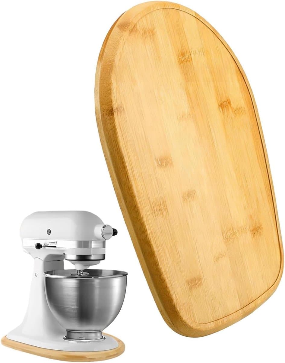 Apparaatduwer Keuken - Mobiel Keukenblad - Mixer Stabiel Houden - Trillingsdempend Ontwerp - 42x31 cm - Houtkleur — afbeelding 1