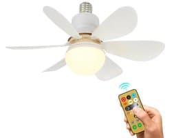 MakkelijkMooi Plafondventilator - Lamp met Ventilator - E27-Fitting - Handige Afstandsbediening - Energiezuinige LED-verlichting