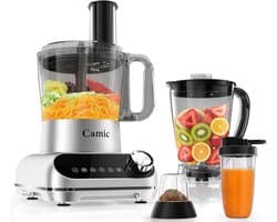 SnelShoppen - Keukenmachine 1500W Food Processor met 2.5L Kom, 6 Programma's, Hakken, Snijden, Mixen, Inclusief Accessoires voor Snel en Creatief Koke