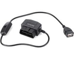 18,7 inch II Powerkabel - 2-naar USB-opladerskabel - Dashcam-hardwire-kit met 16-polige connector voor auto GPS DVR dashcam