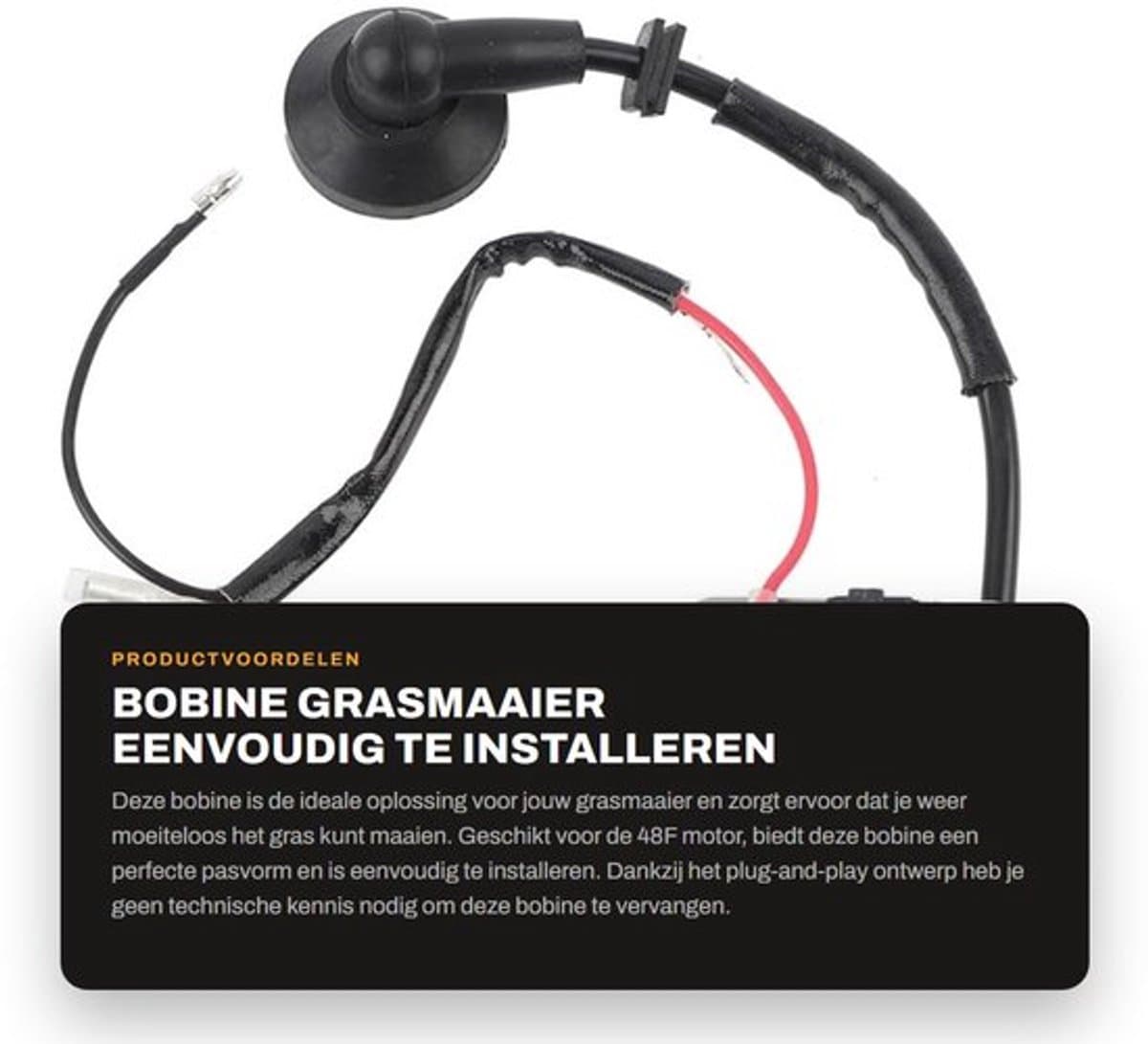 Bobine Geschikt voor Grasmaaier - Vervangende Bobine - Eenvoudig te Installeren - Staallegering/ABS - Modulelengte 62 mm - Ontstekingsspoel — afbeelding 1