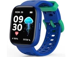 Ralio Smartwatch Kinderen - Fitness Horloge voor Jongens en Meisjes - Zonder SIM-kaart - Stappenteller, Hartslag, Slaapmonitor, 80+ Sportmodi en Spelletjes - Android & iOS - Leuk Cadeau voor Kinderen