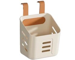 Multifunctionele opbergmand voor bij het zwembad, plastic handdoekrek voor bij het zwembad, staand opbergaccessoire voor bij het zwembad voor het opbergen van speelgoed en drankjes (khaki, 15 × 11,5 × 20 cm).