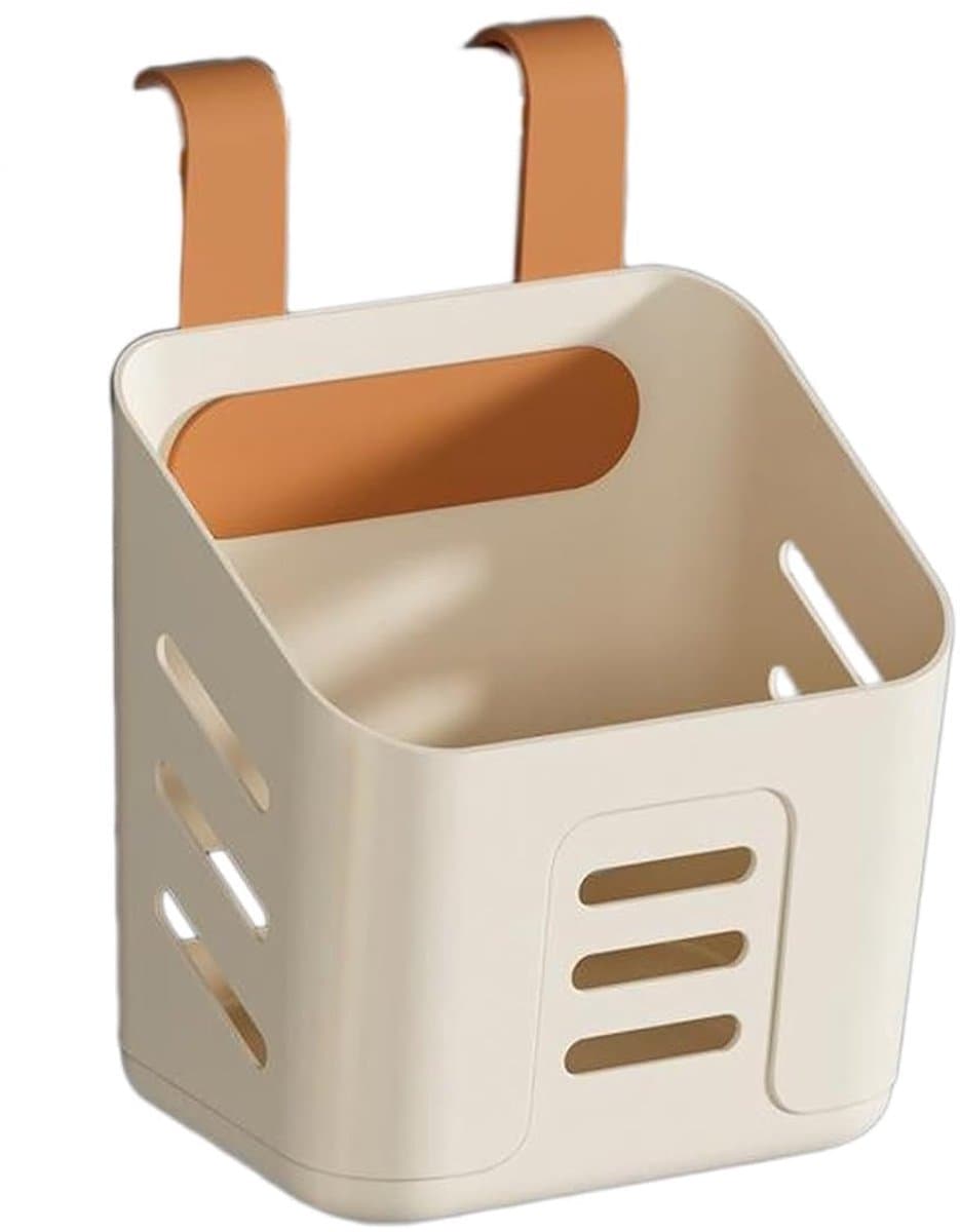 Multifunctionele opbergmand voor bij het zwembad, plastic handdoekrek voor bij het zwembad, staand opbergaccessoire voor bij het zwembad voor het opbergen van speelgoed en drankjes (khaki, 15 × 11,5 × 20 cm). — afbeelding 1