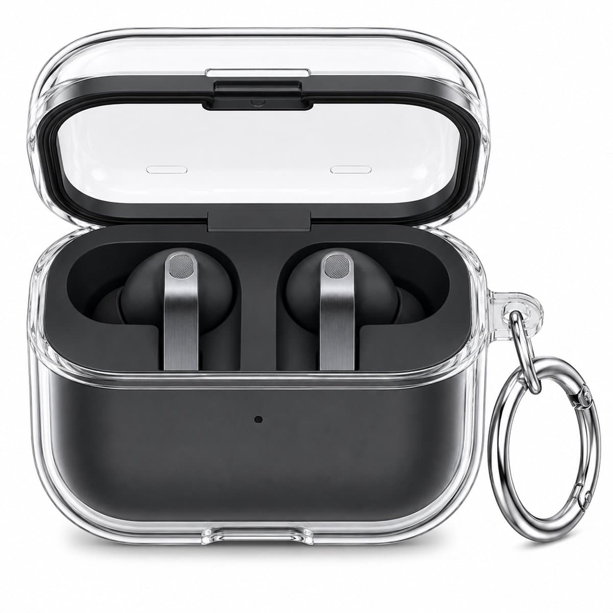Case geschikt voor Samsung Galaxy Buds 4 / 4 Pro (2026) Hoesje – Transparant TPU Case met Ring - Helder — afbeelding 1