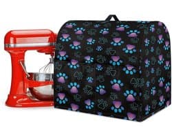 Mixerhoes Keukenmachine - Beschermhoes Apparaat - Keuken Organisatie - Met Opbergvakken - Groot Formaat - Hondenpootjes Print