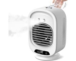 KZQ Draagbare 2 In 1 Luchtkoeler Wit Comfort Model - Draagbare Luchtkoeler Bureauventilator Met 3 Snelheden Usb Voor Kantoor Of Slaapkamer