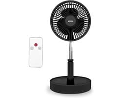 Staande Ventilator - Oplaadbare Ventilator - Thuis Koelte - Opvouwbaar Ontwerp - Tot 98 cm - Zwart