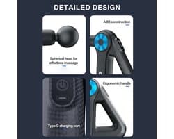 Cellista Massage Gun Mini - Fasciapistool - Spiermassage Apparaat - Percussie Massage - 9 Snelheden - 1500mAh Oplaadbaar - Zwart