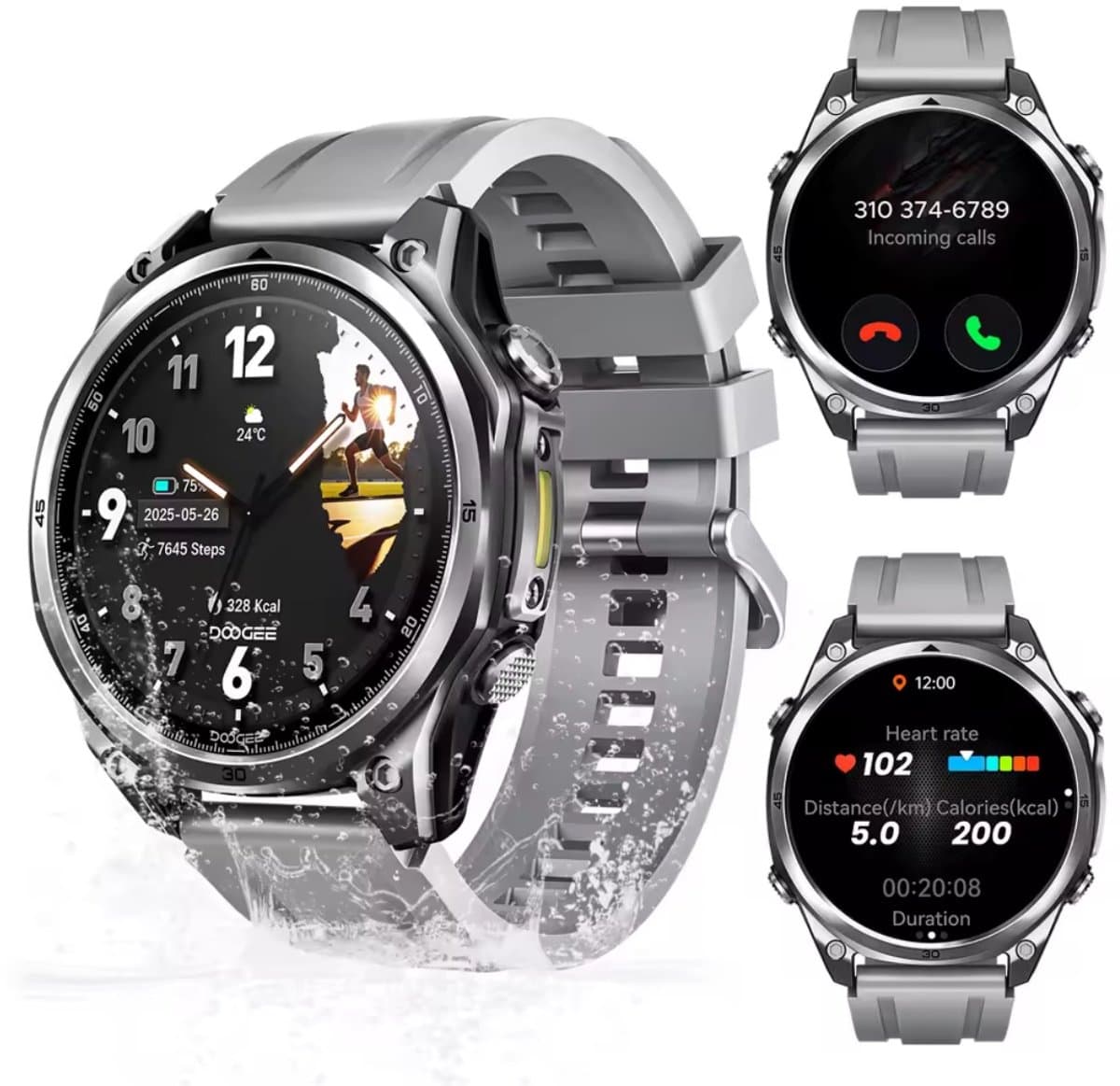 1.83inch HD TFT - Bellen AI Voice - Message - Hartslag & Slaap Monitor - Bloeddruk & O2 - 100+ Sport Modi - LED Zaklamp - 730mAh - Magnetic Laden - — afbeelding 1