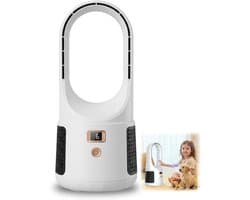 Bladloze bureauventilator 2026 - 6 standen touchbediening - Stil & veilig voor kinderen/dieren - USB - Eenvoudig te reinigen - Kantoor, slaapkamer