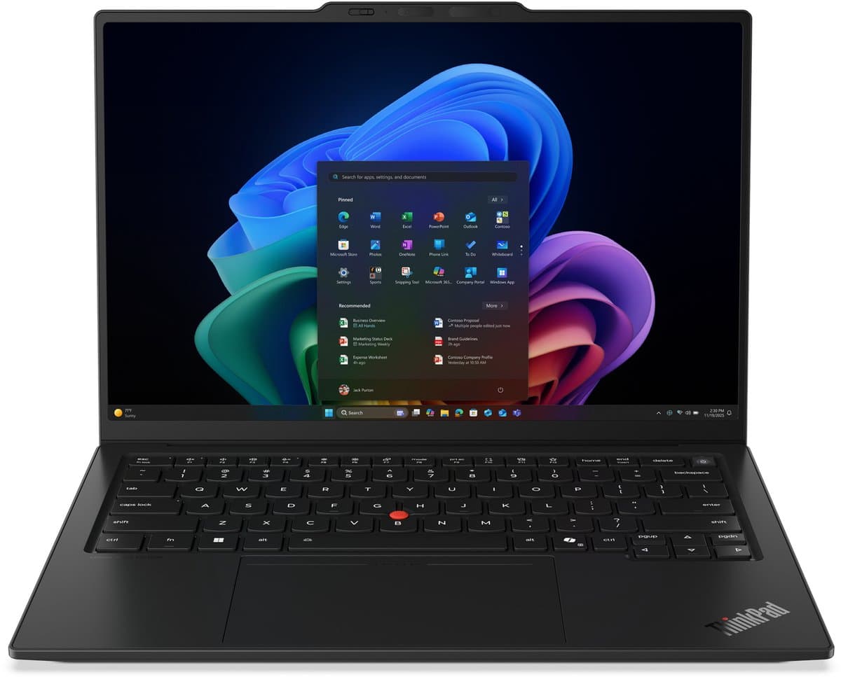 Lenovo ThinkPad X1 Carbon Gen 14 Aura Edition Copilot+ PC Intel Core Ultra 7 355 Laptop 35,6 cm (14") Touchscreen 2.8K 32 GB LPDDR5x-SDRAM 1 TB SSD Wi-Fi 7 (802.11be) Windows 11 Pro Engels Zwart — afbeelding 1