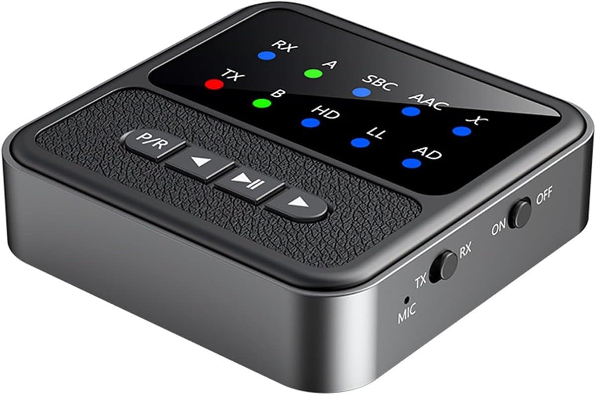 Audio Adapter - Zender Ontvanger - Draadloos Muziek Streamen - Bluetooth 5.4 - 20 Meter Bereik - Zwart — afbeelding 1