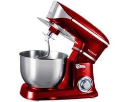 Keukenmachine - Mixer - Bakken en Koken - Planetaire Beweging - 6.5 Liter Kom - Rood
