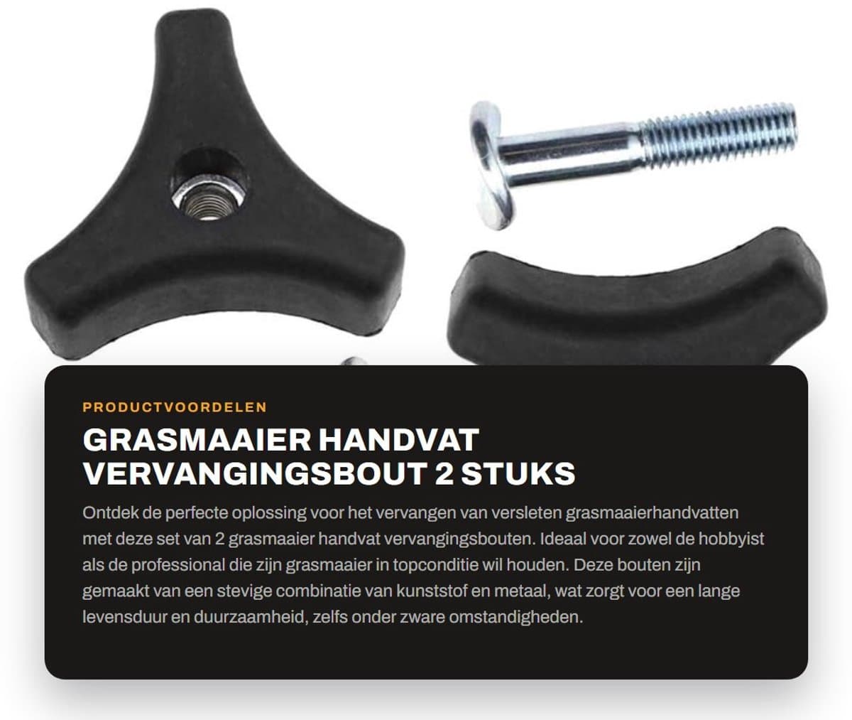 Dailygoods- Grasmaaier Handvat Vervangingsset - 2x Moeren/Bouten - 8mm Draad - Lichtgewicht/Stevig - Duurzaam/Antiroest - Moeren En Bouten — afbeelding 1