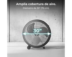 Industriële Vloerventilator - Industriële Ventilator - Werkplek Koelen - Grote Diameter - 76 cm - Zwart