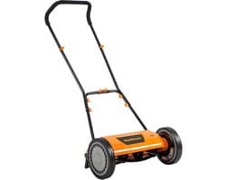 Duwgrasmaaier - Handgrasmaaier Reelmaaier - Gazon Onderhouden - Scharensnit Gras - 41 cm - Zwart