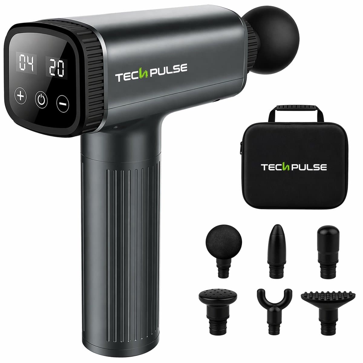 TechPulse Massage Gun Professioneel – Sneller Herstel & Minder Spierpijn – Stil & Krachtig – 30 Standen – 6 Opzetstukken – Incl. Koffer — afbeelding 1