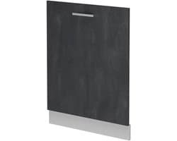 Vaatwasserfrontpaneel - Keukenpaneel - Keuken Integratie - Intern Bedieningspaneel - 60 cm breed - Zwart beton
