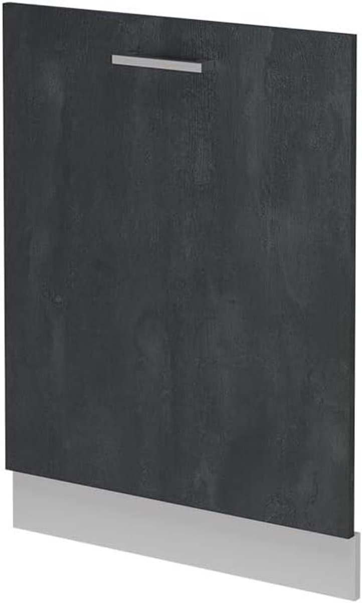 Vaatwasserfrontpaneel - Keukenpaneel - Keuken Integratie - Intern Bedieningspaneel - 60 cm breed - Zwart beton — afbeelding 1
