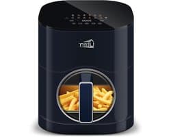 Heteluchtfriteuse - Airfryer - Gezond Frituren - Dubbele Hittebronnen - 5.5 Liter - Blauw
