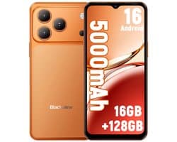 Blackview WAVE 7C Smartphone 4G - 16GB RAM - 128GB ROM - 6,56 inch - Android 16 Telefoon - 5000 mAh - Dual SIM - GPS - OTG - Oranje