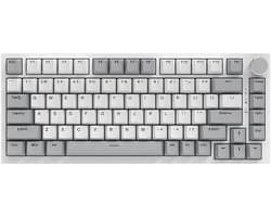 Ajazz AK820 – Mechanisch Toetsenbord 75% – Bedraad USB-C Gaming Keyboard – Hot Swap – Compact QWERTY – 82 Keys – Wit/Grijs