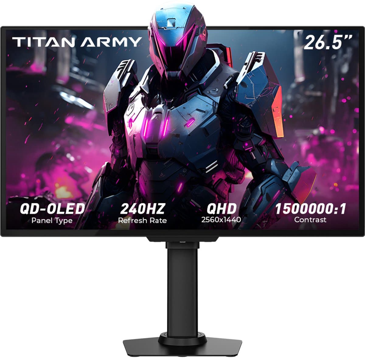Titan Army G2785S QD-OLED Gaming Monitor 26,5 Inch QHD 240Hz, 0,03ms Reactietijd, 1.500.000:1 Contrast, HDR10, FreeSync & Ergonomisch Verstelbaar — afbeelding 1