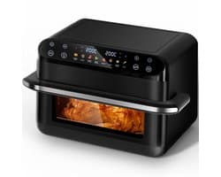 Saikefy Airfryer XXL - 11 L - 8Programma's - Dubbele Mand - Flexible Basket - Voor Pizza - Tot 8 Personen - Zwart