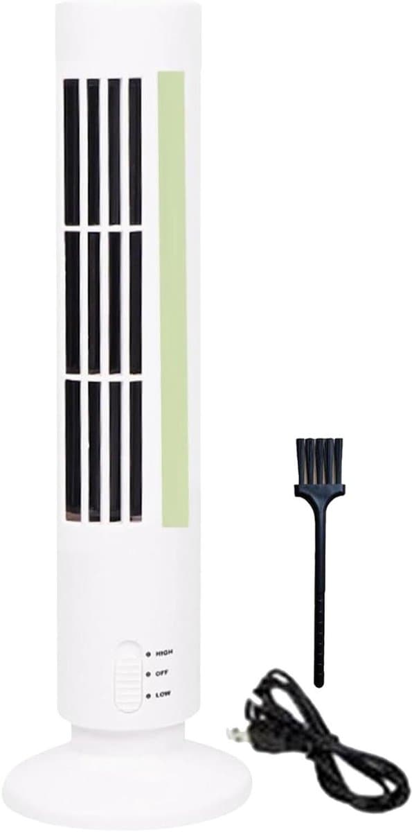 Staande Ventilator - Bladloze Ventilator - Werk en Ontspanning - Stille Werking - 10.8 cm Hoog - Wit — afbeelding 1