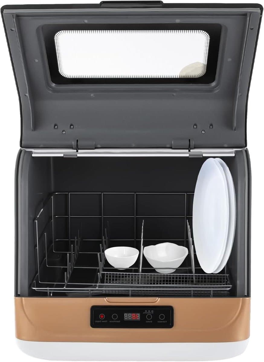 Tafelvaatwasser - Compacte machine - Gemakkelijk afwassen - 360 graden reiniging - 4-6 couverts - Goud — afbeelding 1