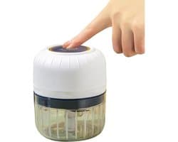 Mini Keuken Chopper - Draadloze Hakker - Snel Ingrediënten Snijden - USB Oplaadbaar - 250 ml - Wit