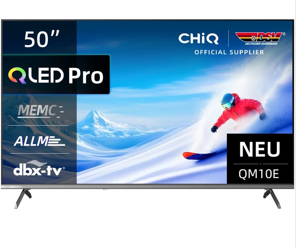 CHiQ U50QM10E – 50 inch 4K Ultra HD Smart TV – Google TV – Dolby Vision & Dolby Audio – QLED – WiFi & Bluetooth — afbeelding 1