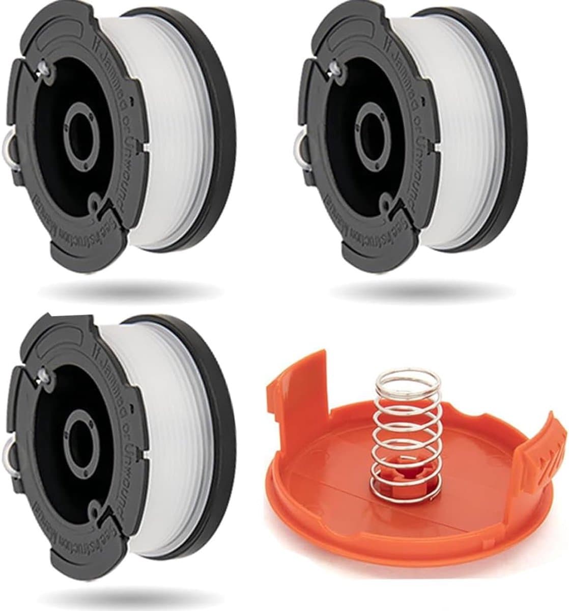 3+1+1 stuks draadspoelen – Vervangende spoelen grasmaaier, geschikt voor Black+Decker AF-100 — afbeelding 1