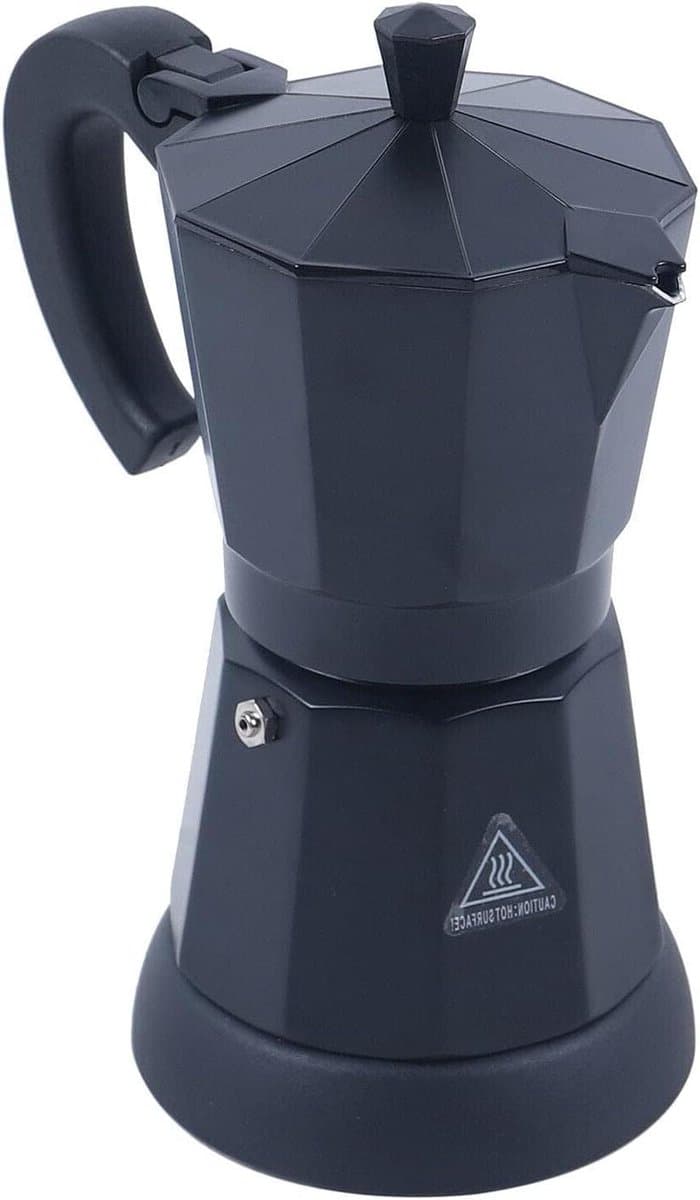 Elektrische Koffiezetter - Moka Pot - Snel Koffie Maken - Octagonale Vorm - 300 ml - Zwart — afbeelding 1