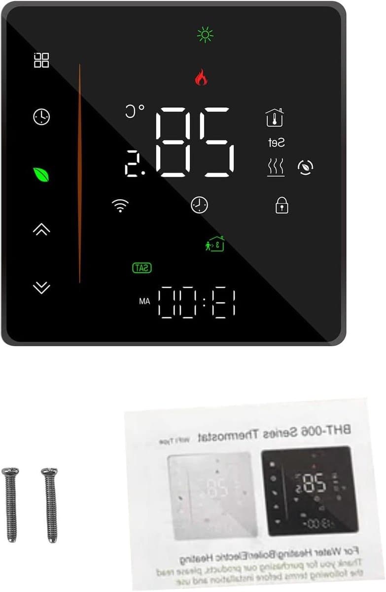 Slimme Thermostaat - Vloerverwarming Controller - Comfort Verhoging - App Bediening - 95-240V - Zwart — afbeelding 1