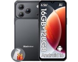 Blackview WAVE 7C Smartphone - 4G AI - DUAL SIM - 16GB RAM - 128GB ROM - Android 16 Telefoon - 6,56 inch - 5000mAh - GPS - Zwart