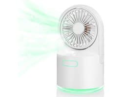 longziming -Draagbare Tafelventilator - Draagbare Luchtbevochtiger - USB Ventilator Met Nevel - Koelnevel Functie - 7-Kleuren Nachtlamp - ABS En Zacht PP - Ideaal Voor Slaapkamer En Kantoor - 1 Stuk