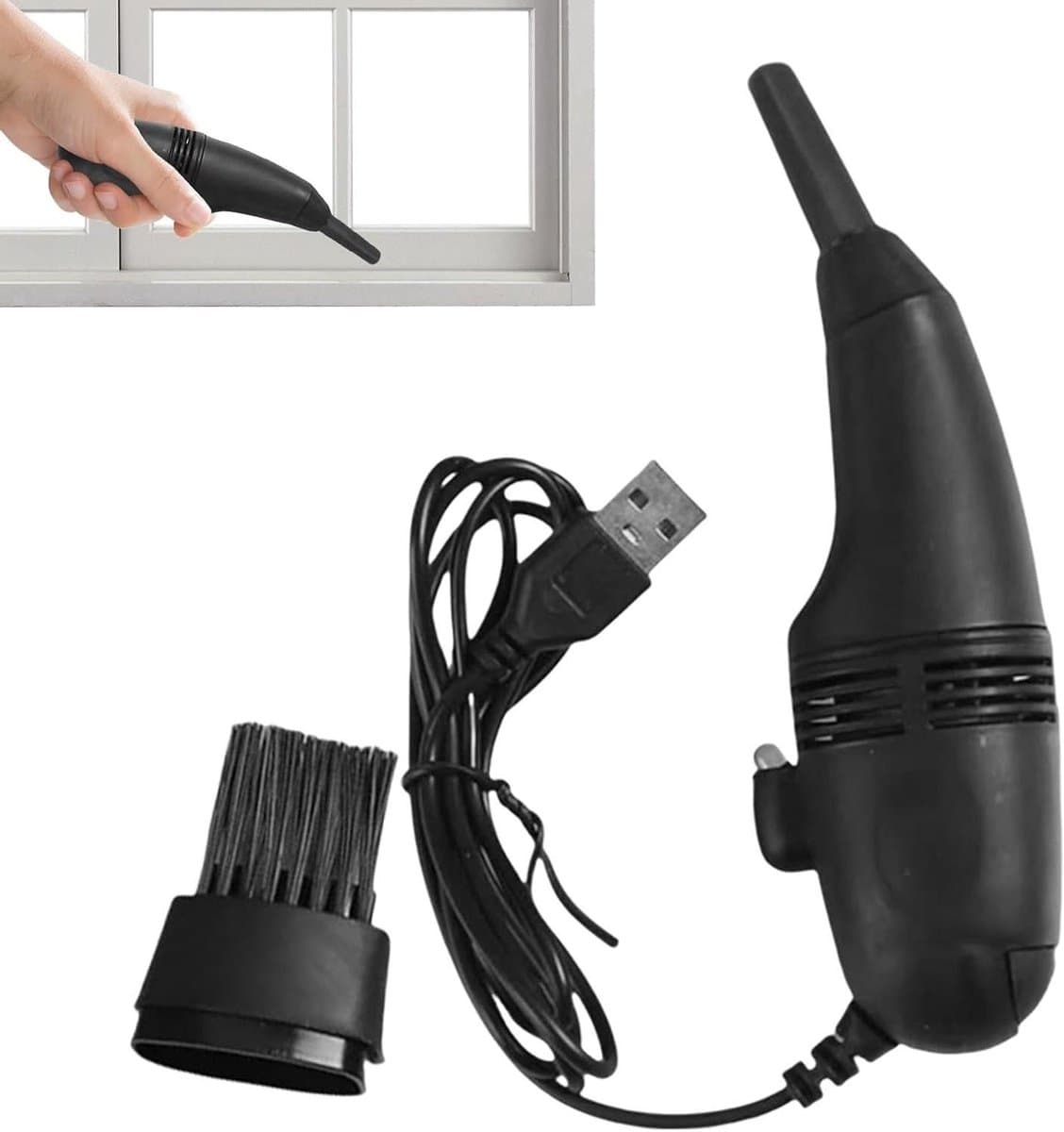 Mini Stofzuiger - Handstofzuiger - Toetsenbord Reinigen - USB Oplaadbaar - 19.7 cm Lengte - Zwart — afbeelding 1