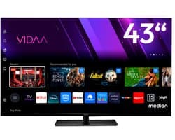 MEDION 107 cm (43 inch) TV (Smart-TV, Dolby Vision HDR, VIDAA Store, Netflix, Prime Video, Disney+, DAZN, Paramount+, HbbTV, PVR, Bluetooth), MD