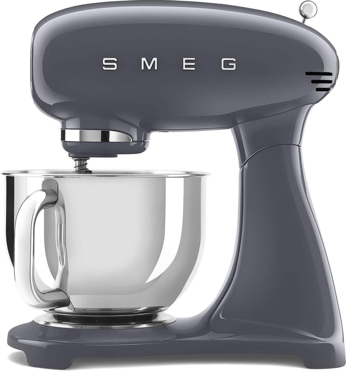 SMEG SMF03GREU Keukenmachine - Stand Mixer - 4,8 Liter - 800 Watt - 10 Snelheden - Planetaire Mengwerking - Inclusief 5 Accessoires - '50s Style - Leigrijs — afbeelding 1