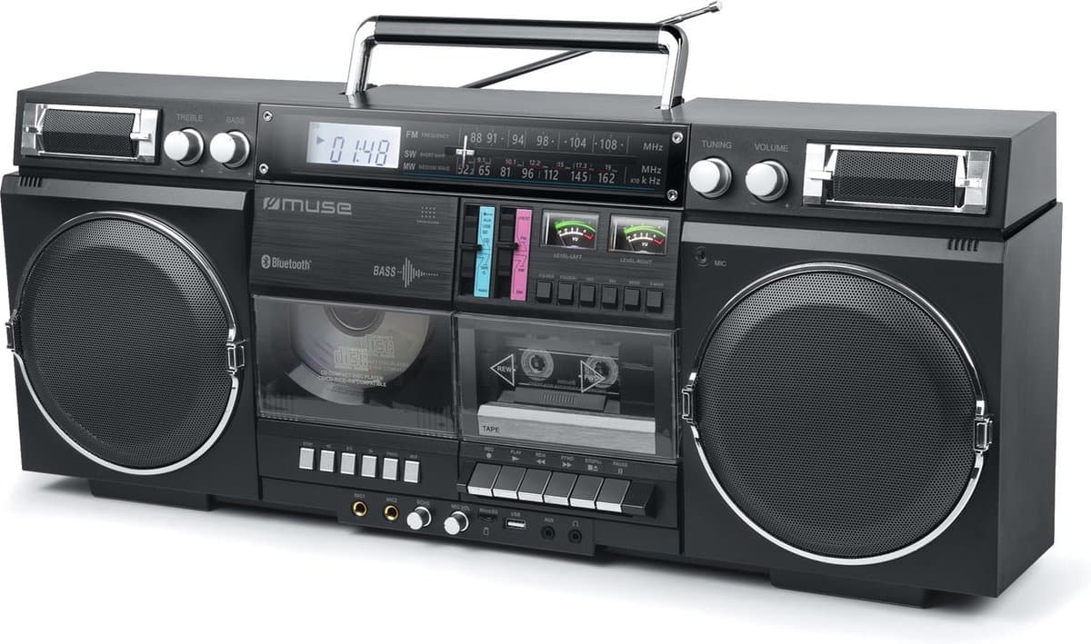 Muse M-380GB - Ghettoblaster met, FM, CD, cassette, USB, SD, 80 Watt — afbeelding 1