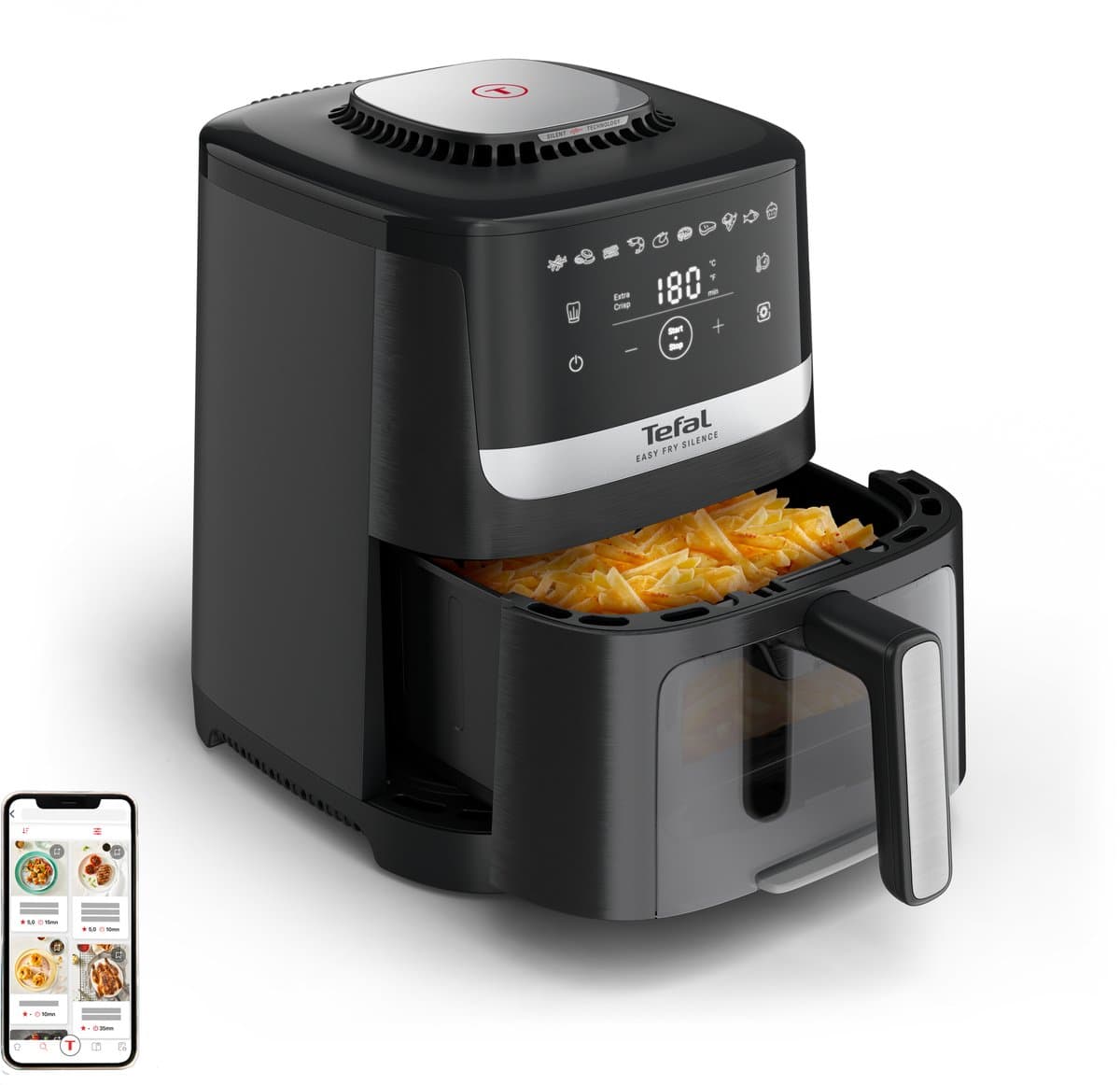 Tefal Easy Fry Silence EY5568 5L stille airfryer met kijkvenster — afbeelding 1