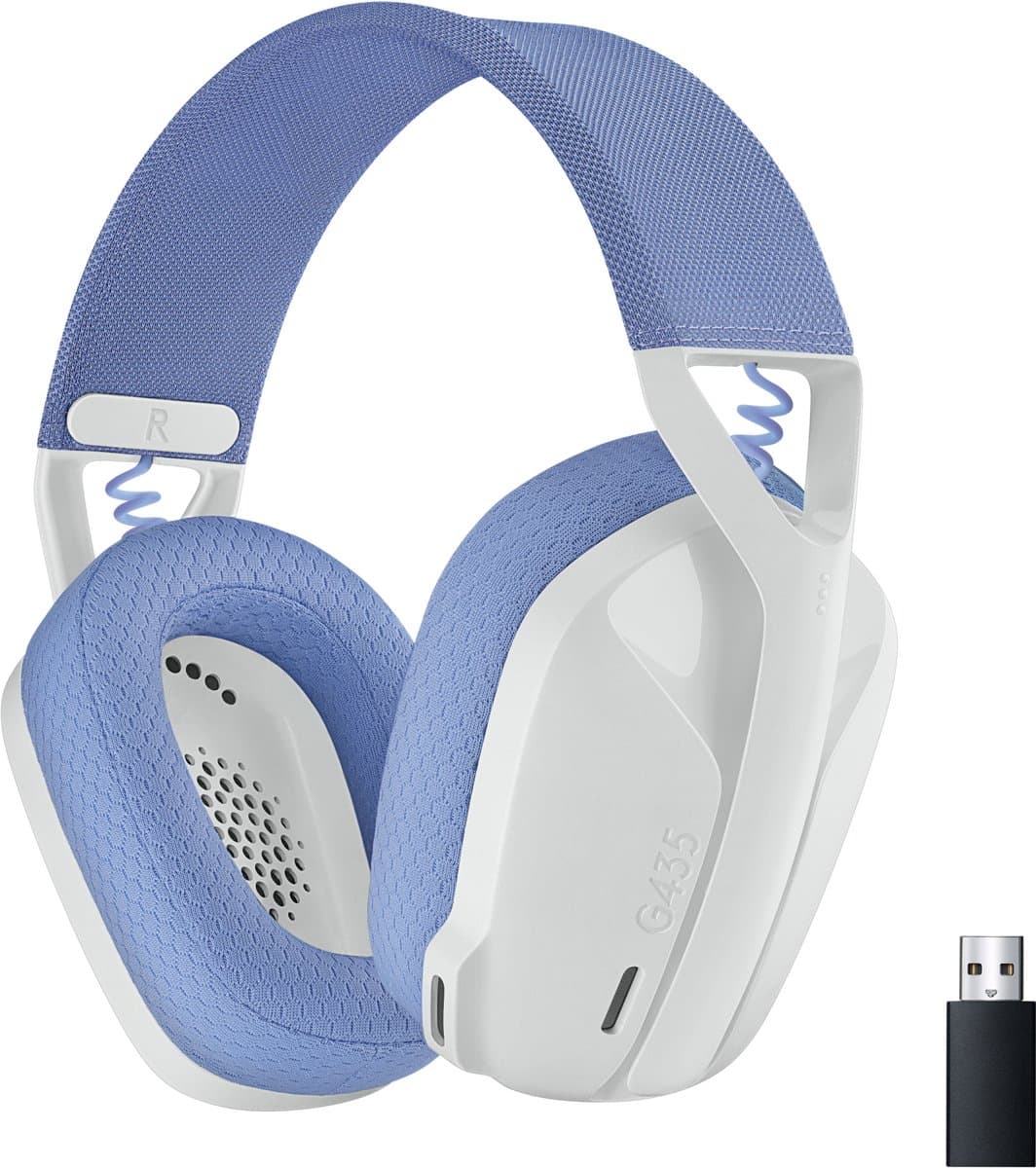 Logitech G435 LIGHTSPEED - Draadloze Gaming Headset - Bluetooth - PC, Mobile - Wit — afbeelding 1