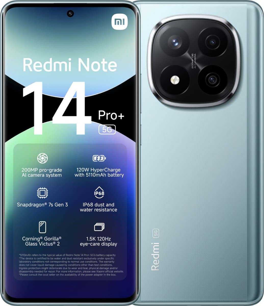 Xiaomi Redmi Note 14 Pro+ - 5G - 12GB/512GB - Frost Blauw — afbeelding 1