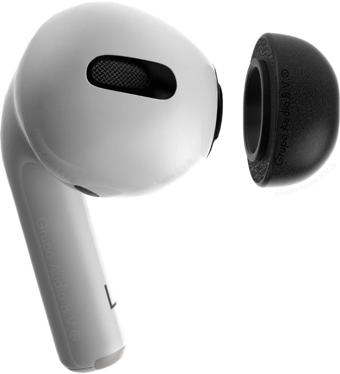 Foam eartips geschikt voor Airpods Pro (2) - zwart - 6× Large - zachte memory foam opzet oortjes - foamigo® — afbeelding 1