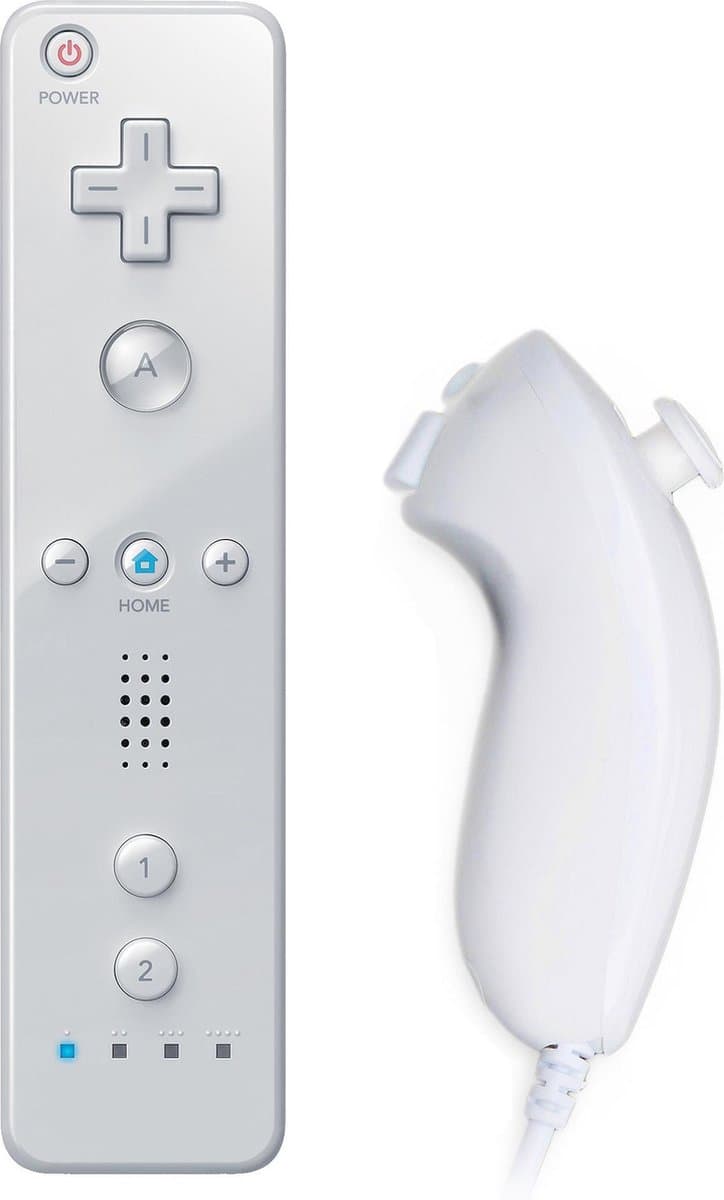Controller & Nunchuk Geschikt voor Wii & Wii U - Wit — afbeelding 1